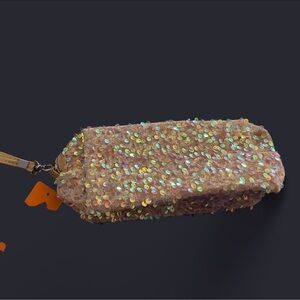 Sequin Clutch Bag - Gold